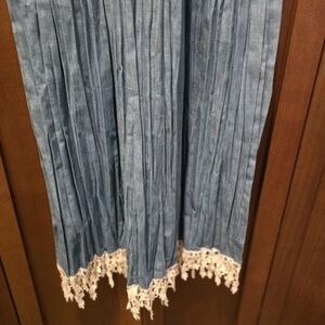 Women's Blue Jeans with Lace Trim